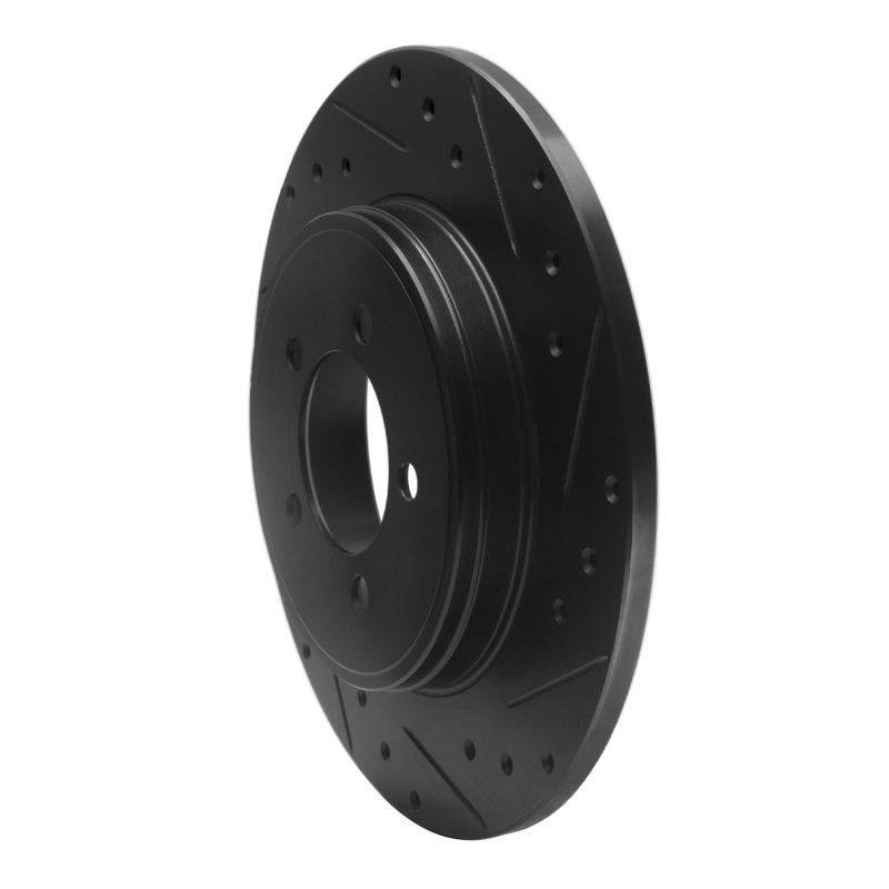 Picture of R1 03-05 Lincoln AVIATOR Rear Right Drilled & Slotted Black Brake Rotor