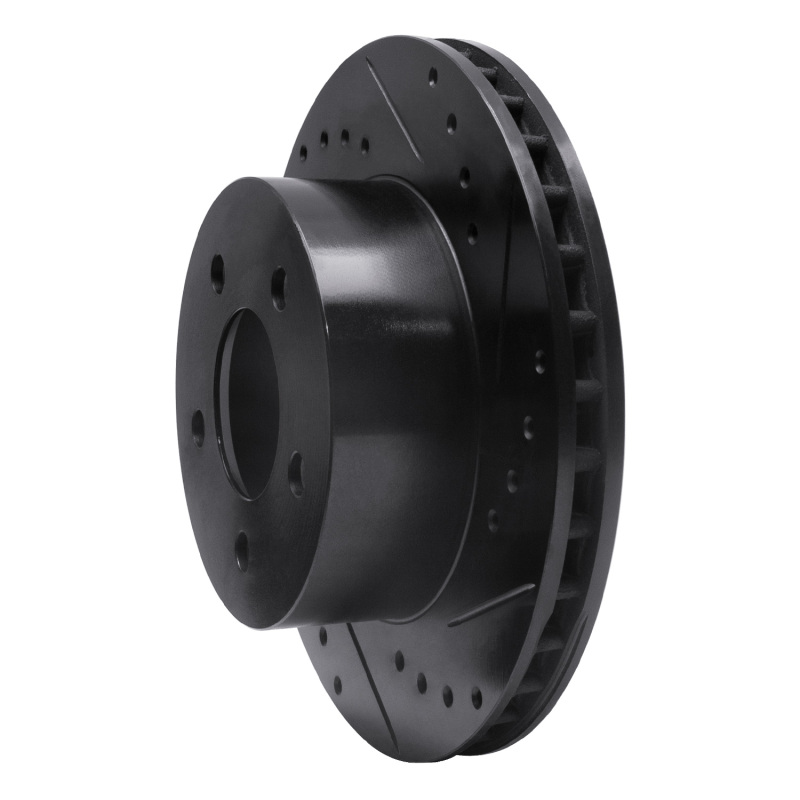 Picture of R1 91-94 Ford Crown Victoria Front Right Drilled & Slotted Black Brake Rotor
