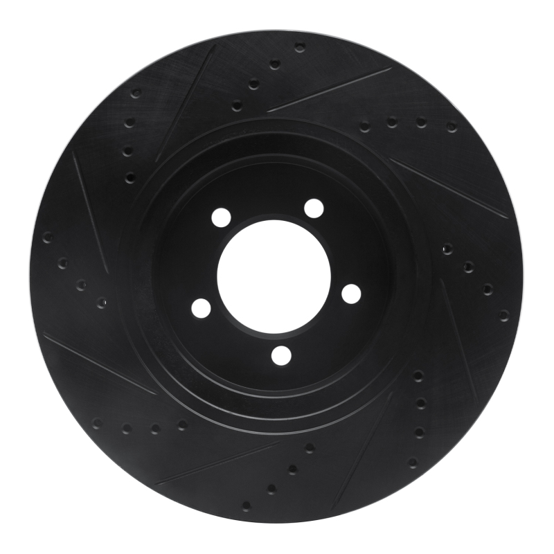 Picture of R1 03-05 Lincoln AVIATOR Front Right Drilled & Slotted Black Brake Rotor
