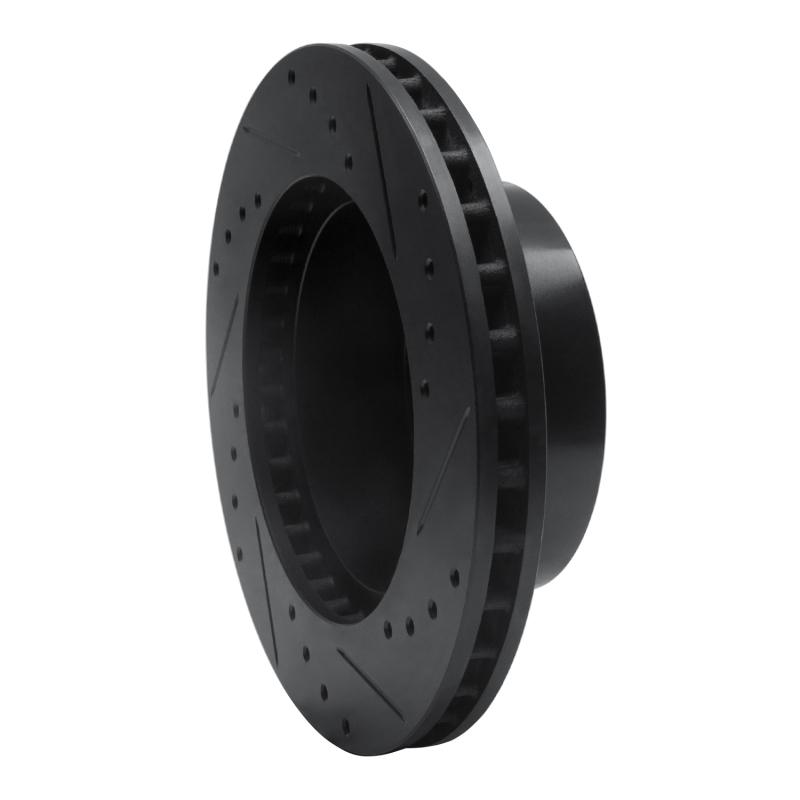 Picture of R1 91-94 Ford Crown Victoria Front Left Drilled & Slotted Black Brake Rotor