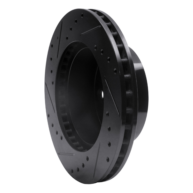 Picture of R1 91-94 Ford Crown Victoria Front Right Drilled & Slotted Black Brake Rotor