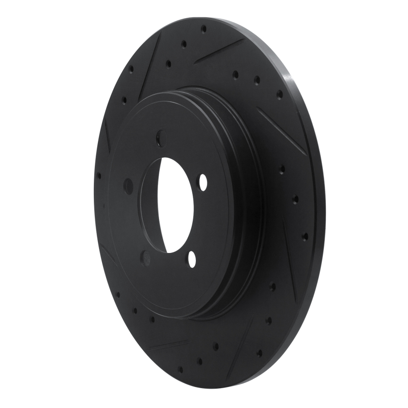 Picture of R1 03-05 Lincoln AVIATOR Rear Left Drilled & Slotted Black Brake Rotor