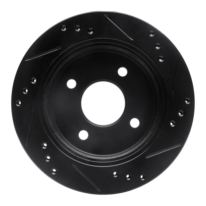Picture of R1 95-04 Ford Contour Rear Left Drilled & Slotted Black Brake Rotor