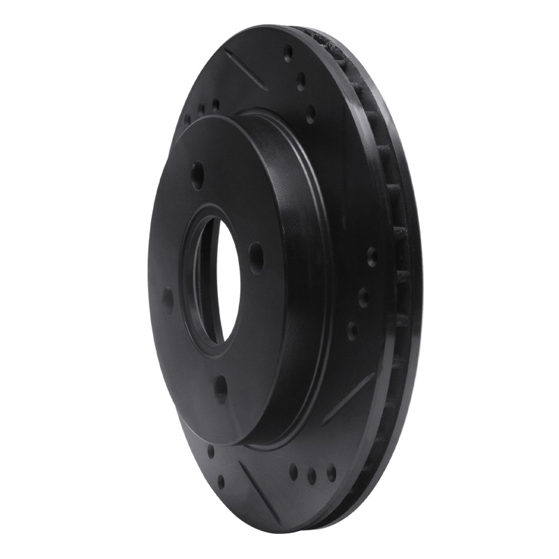 Picture of R1 95-04 Ford Contour Rear Right Drilled & Slotted Black Brake Rotor