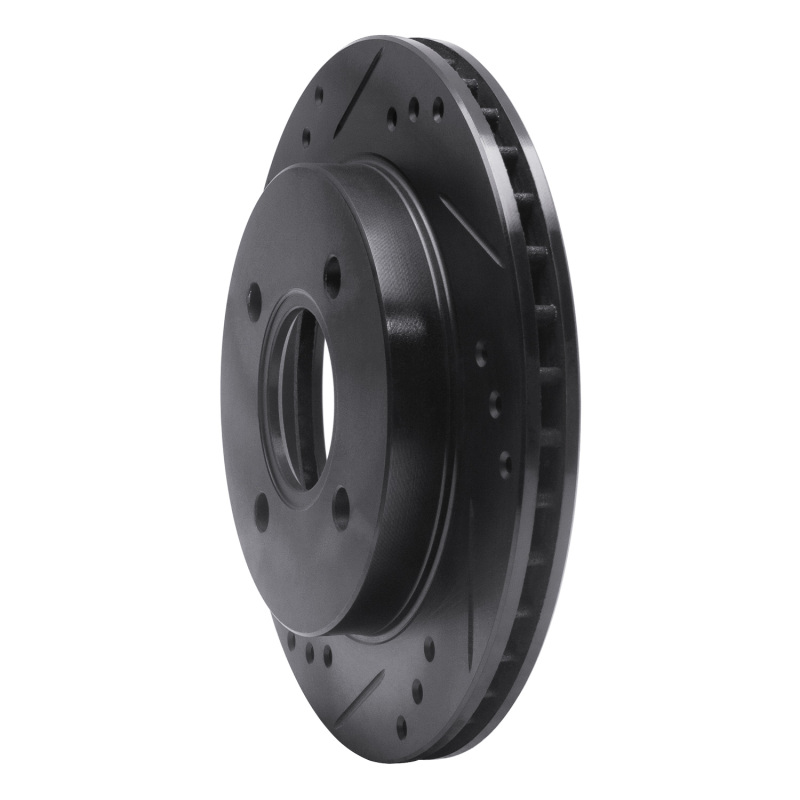 Picture of R1 95-04 Ford Contour Rear Left Drilled & Slotted Black Brake Rotor