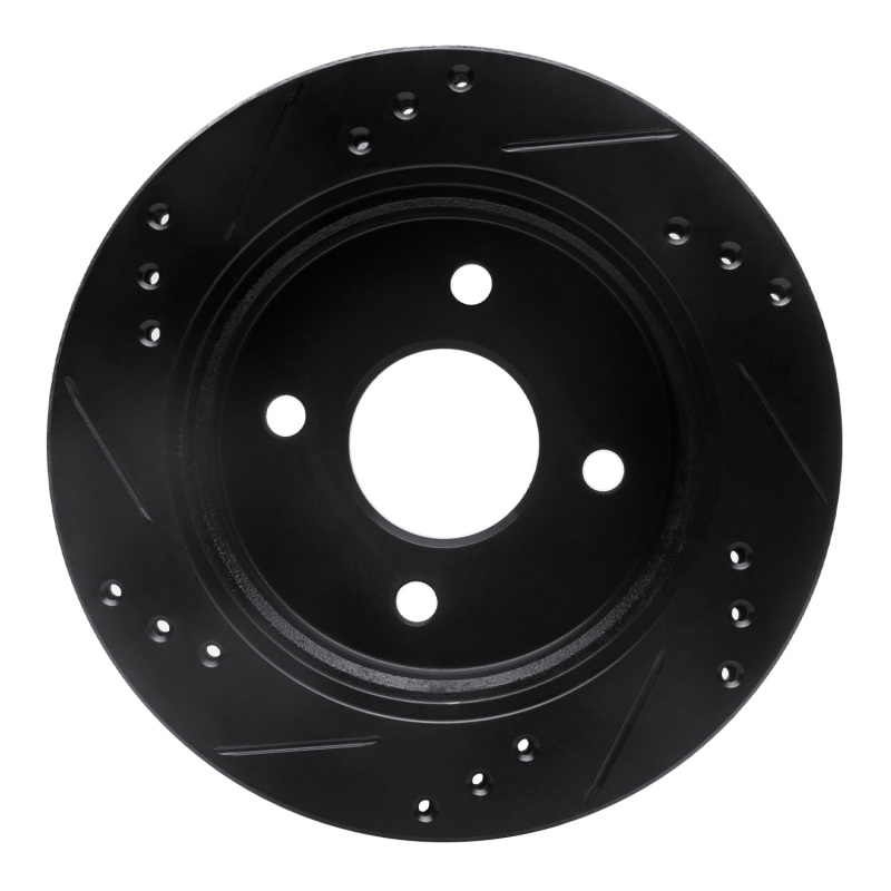 Picture of R1 95-04 Ford Contour Rear Right Drilled & Slotted Black Brake Rotor