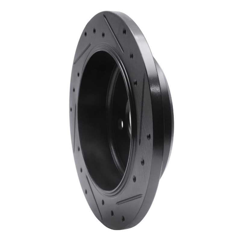 Picture of R1 96-02 Ford Crown Victoria Rear Left Drilled & Slotted Black Brake Rotor