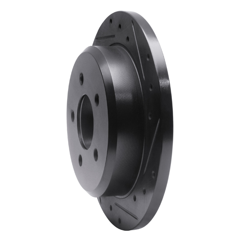 Picture of R1 96-02 Ford Crown Victoria Rear Right Drilled & Slotted Black Brake Rotor