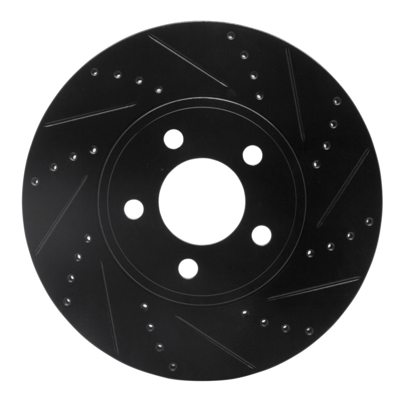 Picture of R1 03-11 Ford Crown Victoria Front Right Drilled & Slotted Black Brake Rotor