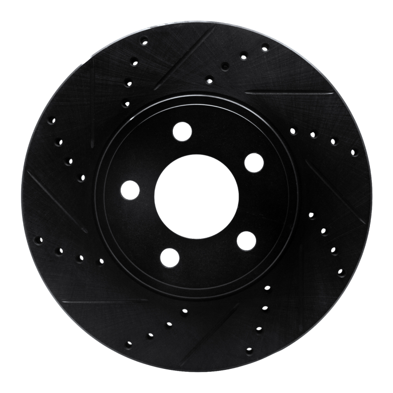 Picture of R1 03-11 Ford Crown Victoria Front Left Drilled & Slotted Black Brake Rotor