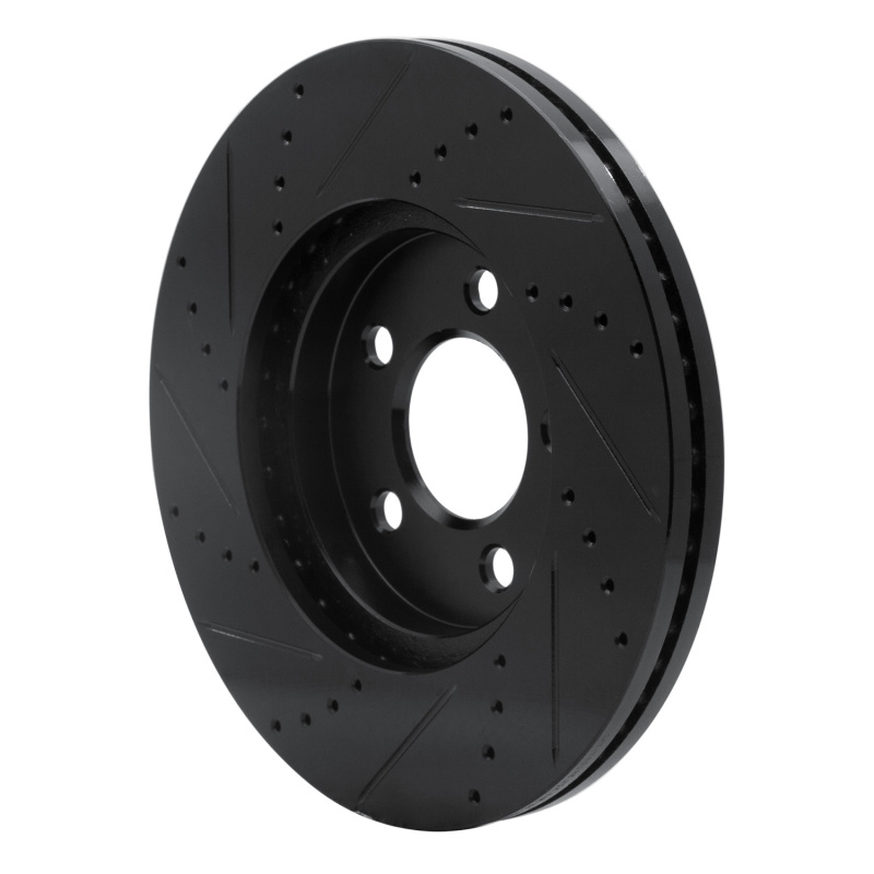 Picture of R1 03-11 Ford Crown Victoria Front Right Drilled & Slotted Black Brake Rotor