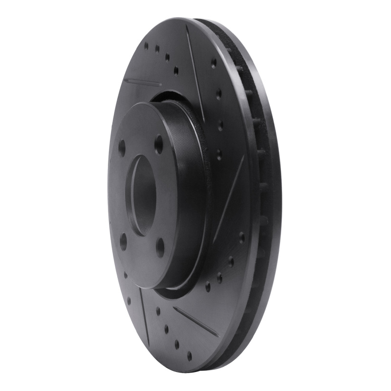 Picture of R1 98-04 Ford Contour Front Right Drilled & Slotted Black Brake Rotor