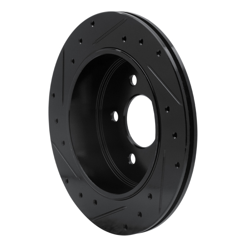 Picture of R1 03-11 Ford Crown Victoria Rear Right Drilled & Slotted Black Brake Rotor