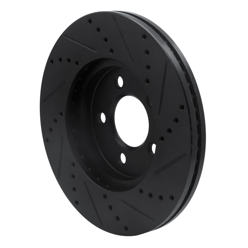 Picture of R1 03-11 Ford Crown Victoria Front Left Drilled & Slotted Black Brake Rotor
