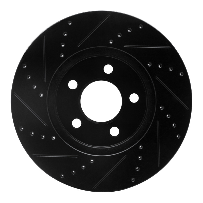 Picture of R1 03-11 Ford Crown Victoria Front Right Drilled & Slotted Black Brake Rotor