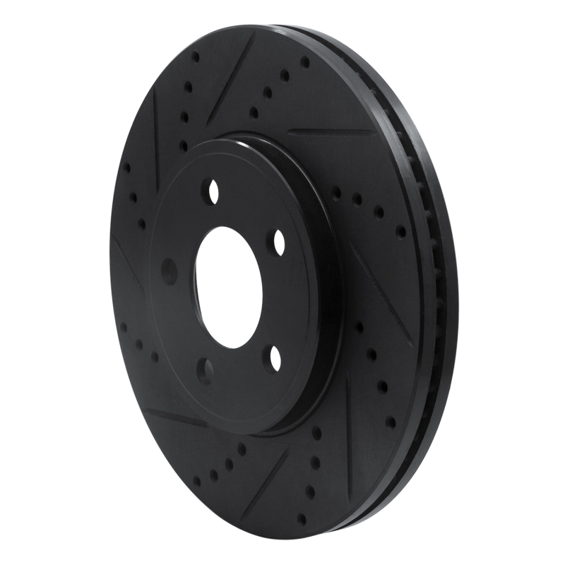 Picture of R1 03-11 Ford Crown Victoria Front Left Drilled & Slotted Black Brake Rotor