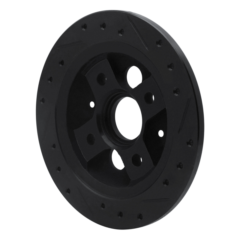 Picture of R1 86-89 Acura Integra Rear Left Drilled & Slotted Black Brake Rotor
