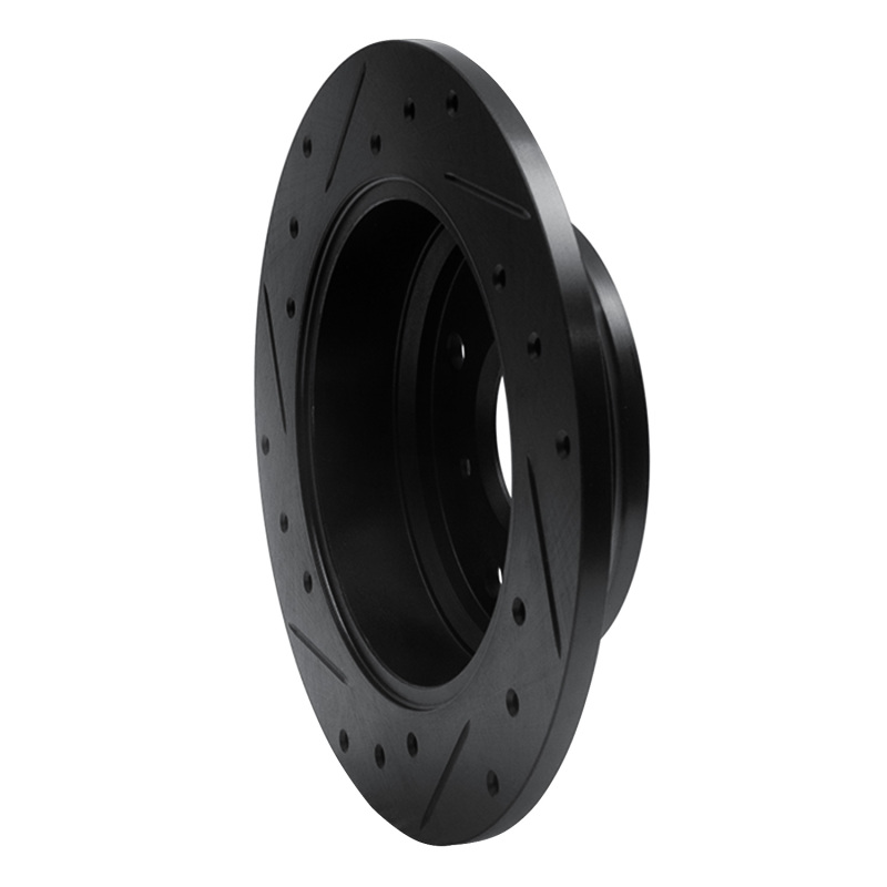 Picture of R1 87-90 Acura Legend Rear Right Drilled & Slotted Black Brake Rotor