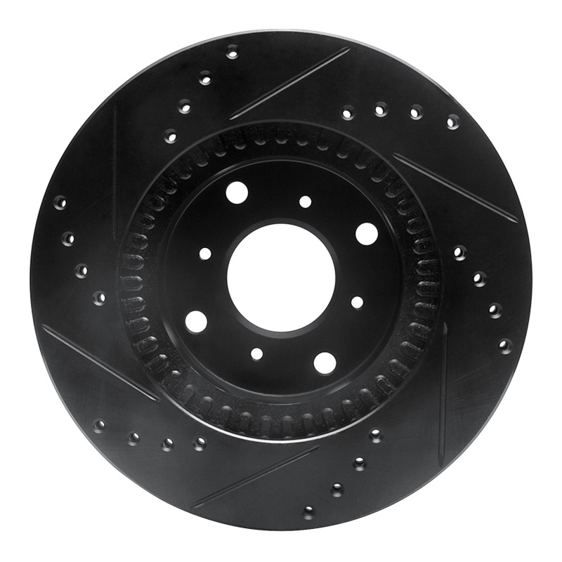 Picture of R1 87-90 Acura Legend Front Right Drilled & Slotted Black Brake Rotor