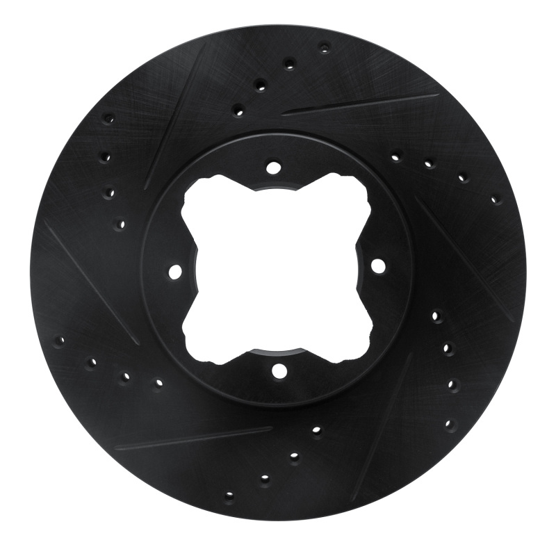 Picture of R1 92-98 Acura TL Front Left Drilled & Slotted Black Brake Rotor