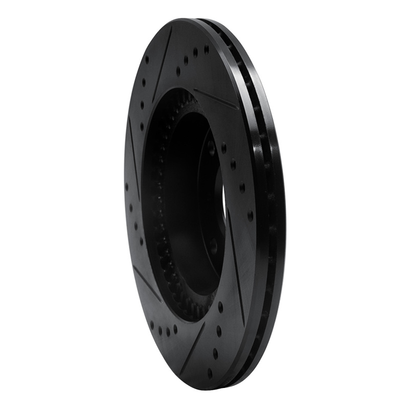 Picture of R1 87-90 Acura Legend Front Right Drilled & Slotted Black Brake Rotor