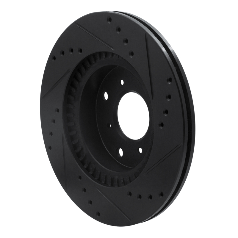 Picture of R1 87-90 Acura Legend Front Left Drilled & Slotted Black Brake Rotor
