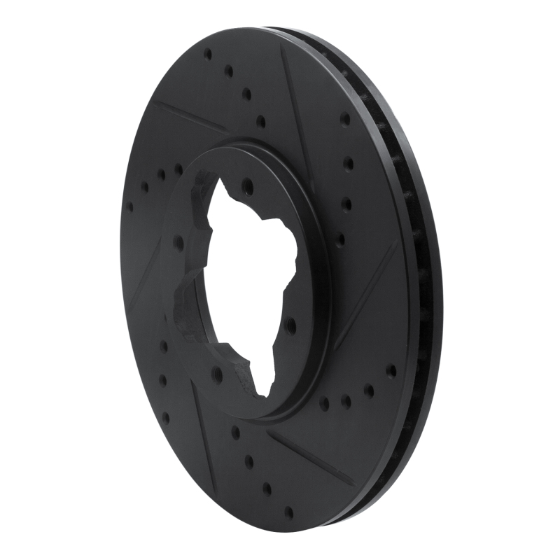 Picture of R1 92-98 Acura TL Front Right Drilled & Slotted Black Brake Rotor