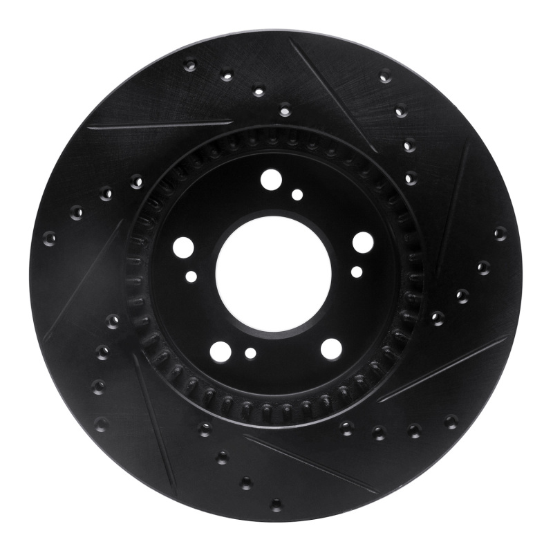 Picture of R1 93-95 Acura Legend Front Left Drilled & Slotted Black Brake Rotor