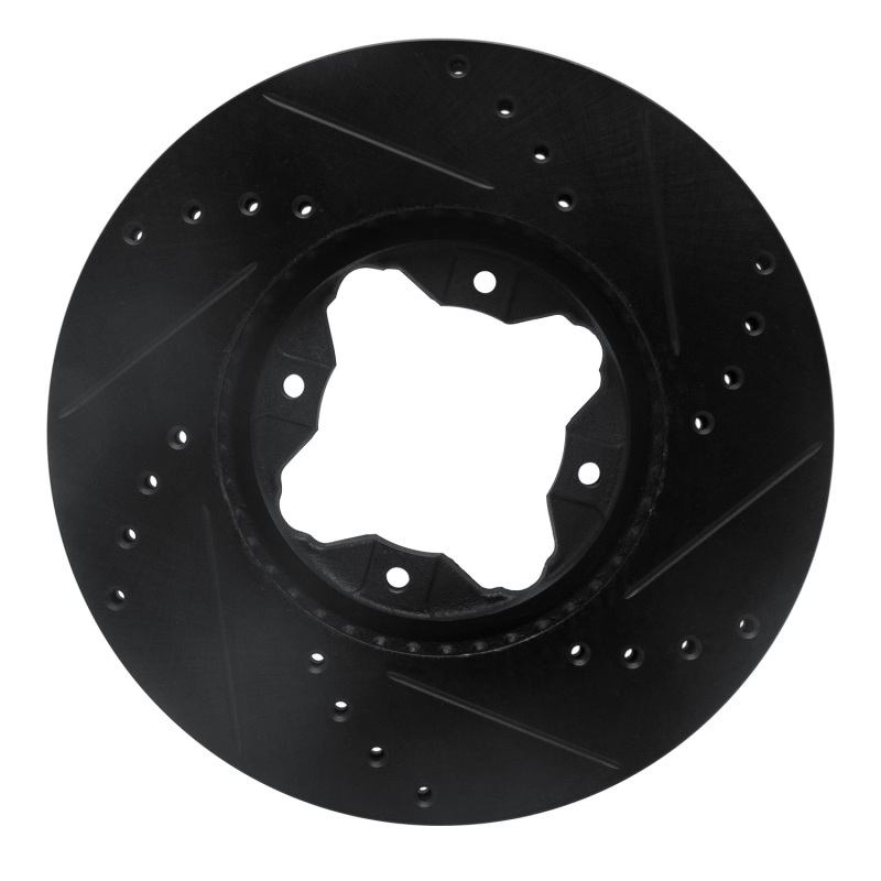 Picture of R1 92-98 Acura TL Front Left Drilled & Slotted Black Brake Rotor