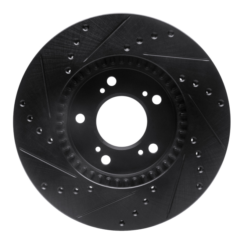 Picture of R1 93-95 Acura Legend Front Right Drilled & Slotted Black Brake Rotor