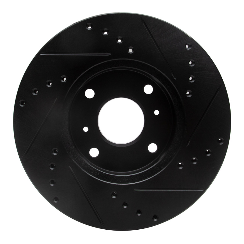 Picture of R1 98-99 Acura CL Front Left Drilled & Slotted Black Brake Rotor