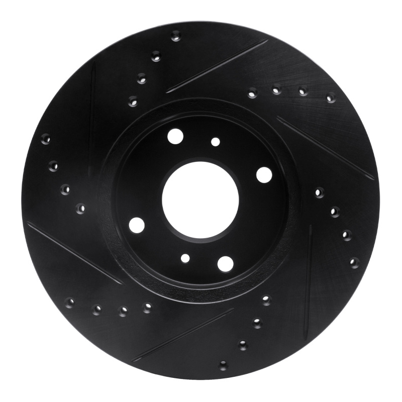 Picture of R1 98-99 Acura CL Front Right Drilled & Slotted Black Brake Rotor