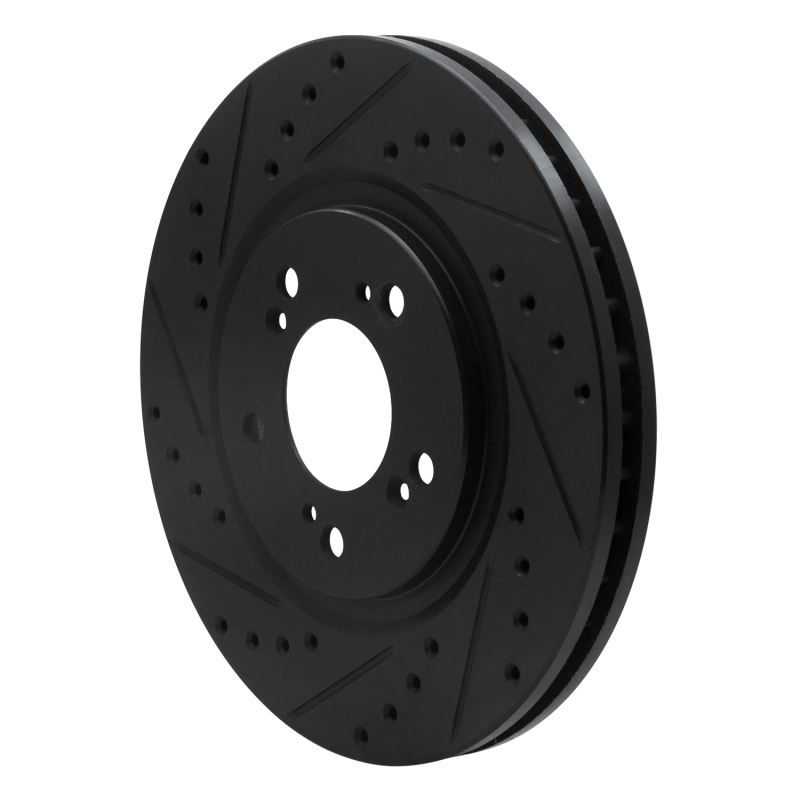 Picture of R1 97-05 Acura NSX Front Left Drilled & Slotted Black Brake Rotor