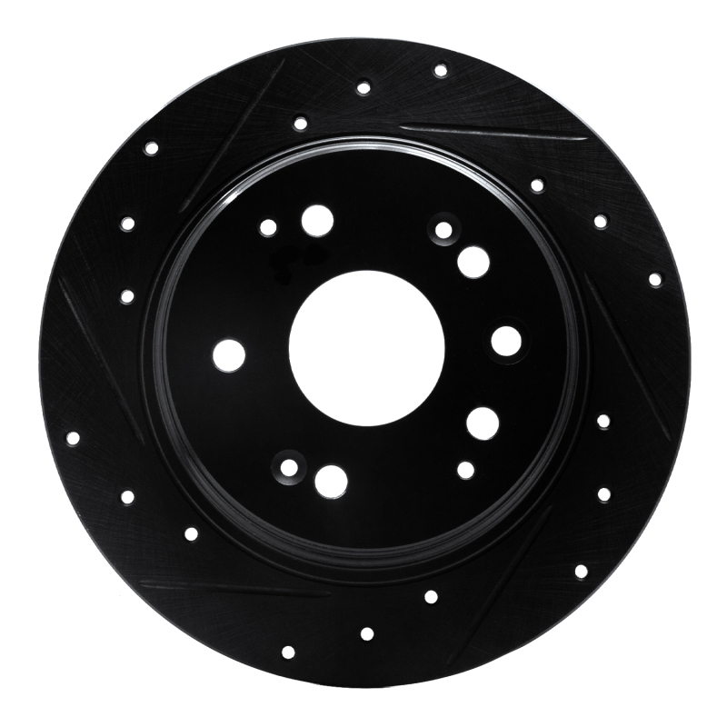 Picture of R1 01-03 Acura CL Rear Left Drilled & Slotted Black Brake Rotor