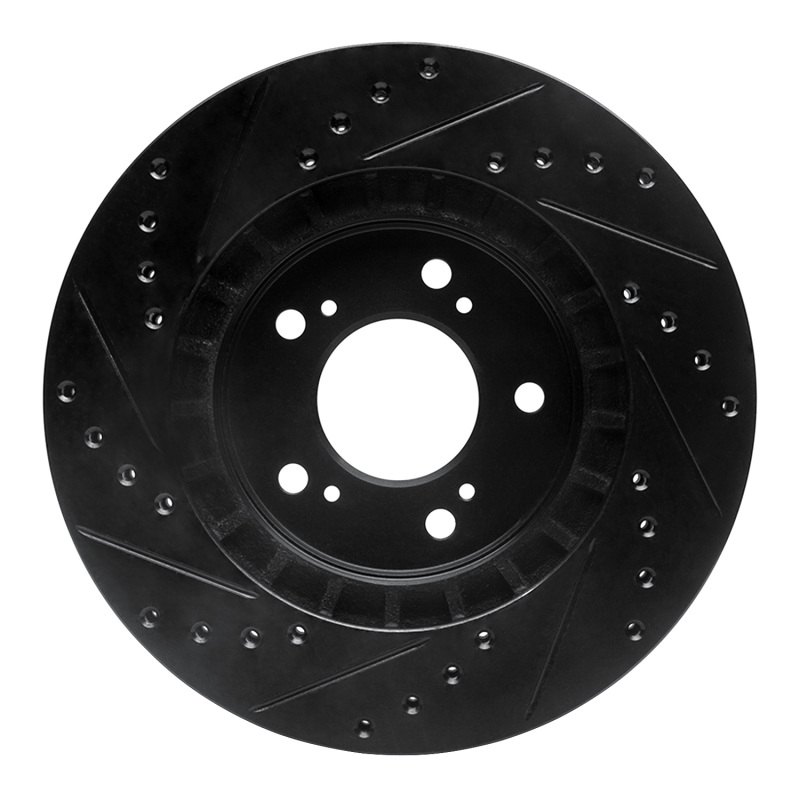 Picture of R1 97-05 Acura NSX Front Right Drilled & Slotted Black Brake Rotor