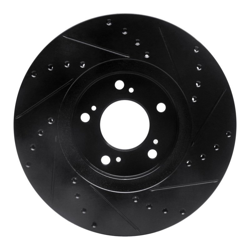 Picture of R1 99-04 Acura RL Front Left Drilled & Slotted Black Brake Rotor