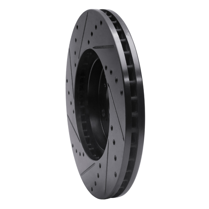 Picture of R1 99-04 Acura RL Front Right Drilled & Slotted Black Brake Rotor
