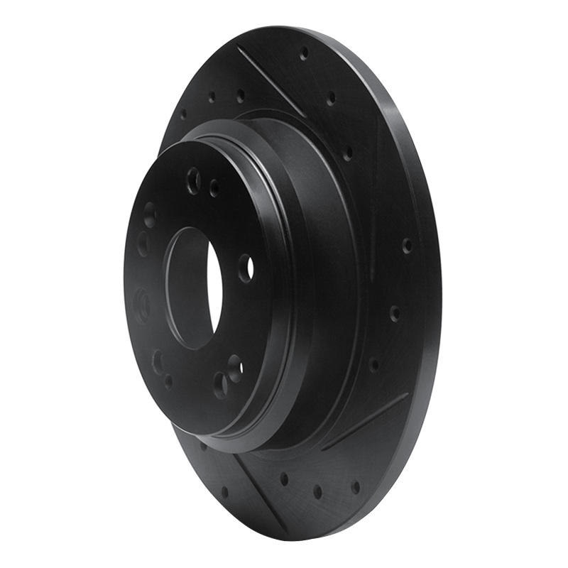 Picture of R1 02-04 Acura RL Rear Right Drilled & Slotted Black Brake Rotor