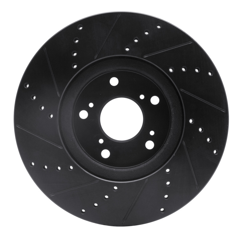 Picture of R1 04-08 Acura TL Front Right Drilled & Slotted Black Brake Rotor