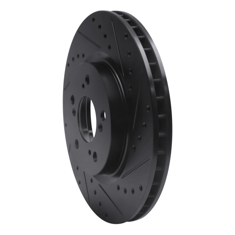 Picture of R1 05-12 Acura RL Front Right Drilled & Slotted Black Brake Rotor