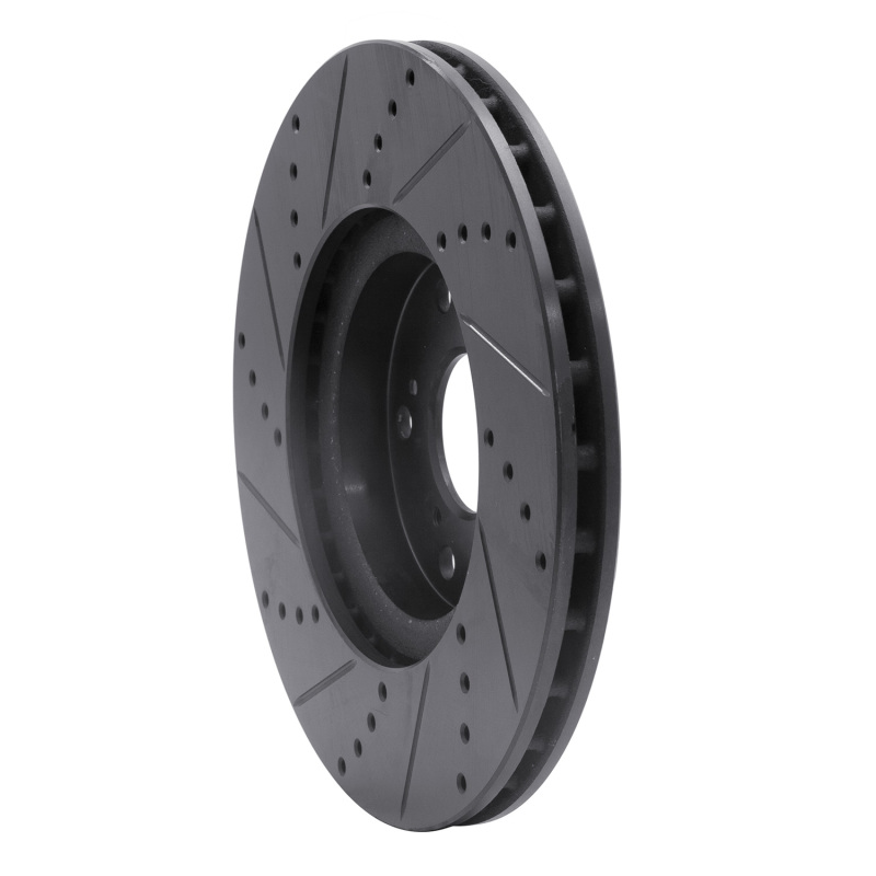 Picture of R1 04-08 Acura TL Front Right Drilled & Slotted Black Brake Rotor