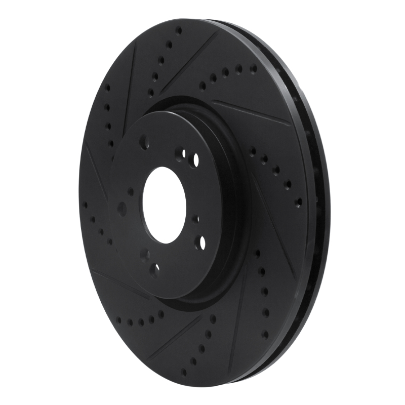 Picture of R1 04-08 Acura TL Front Left Drilled & Slotted Black Brake Rotor