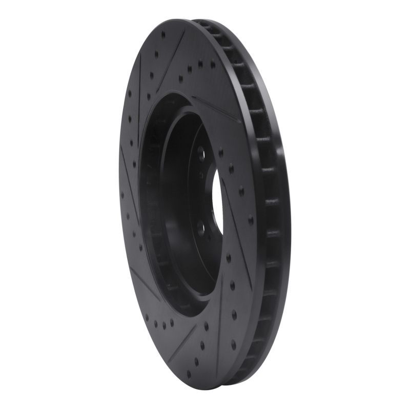 Picture of R1 05-12 Acura RL Front Right Drilled & Slotted Black Brake Rotor