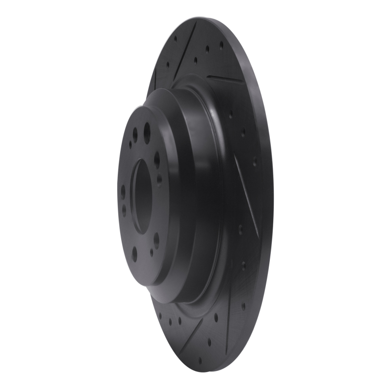 Picture of R1 09-14 Acura TL Rear Left Drilled & Slotted Black Brake Rotor