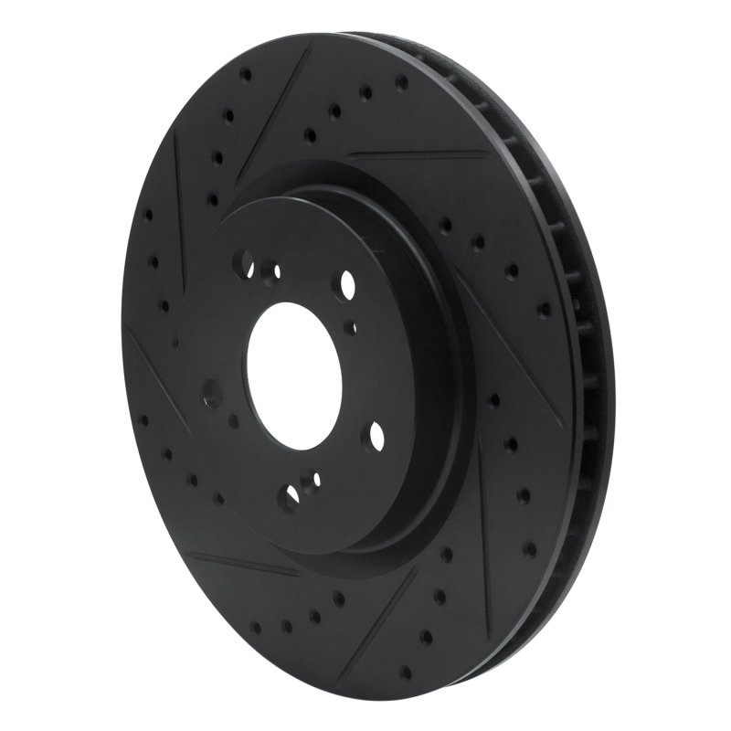 Picture of R1 05-12 Acura RL Front Left Drilled & Slotted Black Brake Rotor