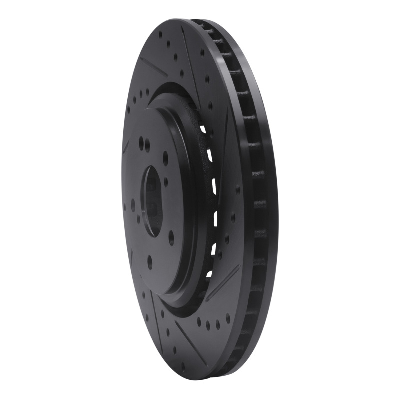 Picture of R1 14-20 Acura MDX Front Right Drilled & Slotted Black Brake Rotor