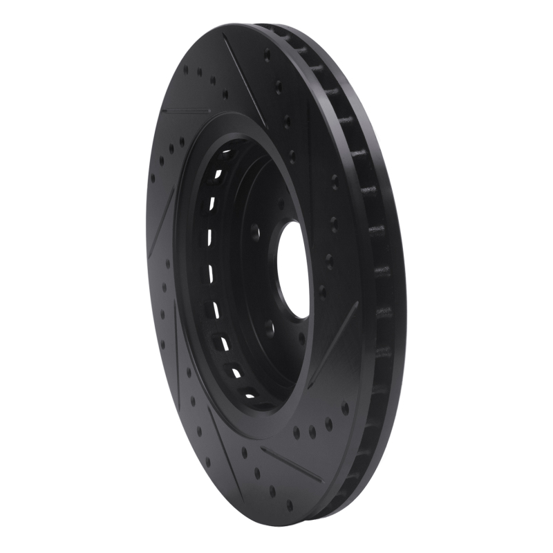 Picture of R1 14-20 Acura TLX Front Left Drilled & Slotted Black Brake Rotor