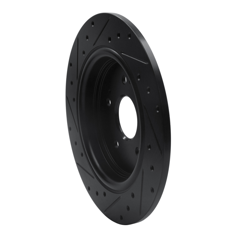 Picture of R1 15-25 Acura TLX Rear Right Drilled & Slotted Black Brake Rotor