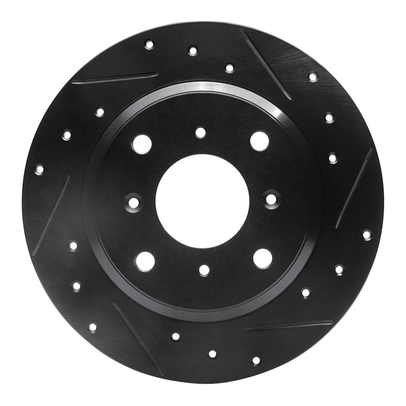 Picture of R1 86-96 Acura Legend Rear Right Drilled & Slotted Black Brake Rotor
