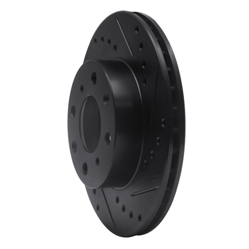 Picture of R1 84-90 Honda Accord Sedan Front Right Drilled & Slotted Black Brake Rotor